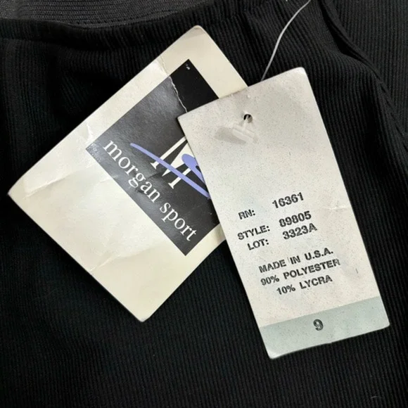 Morgan Sport Sz 9 Black Pants Back Zip Vintage Look - Picture 5 of 6